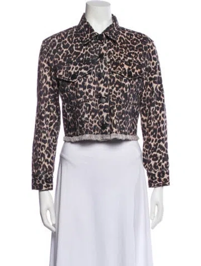 Pre-owned Alice And Olivia Jeans Animal Print Denim Jacket In Multi