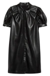 ALICE AND OLIVIA JEM FAUX LEATHER SHIRTDRESS