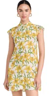 Alice And Olivia Jem Floral Flutter Sleeve Mini Shirtdress In Stargazer Multi