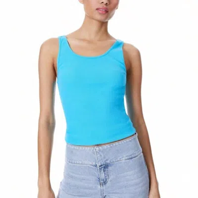 Alice And Olivia Jemi Rib Tank Top In Blue