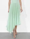 Alice And Olivia Jenara Pleated Midi Skirt In Sea Spray