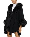 Alice And Olivia Joanne Sweater Coat In Black