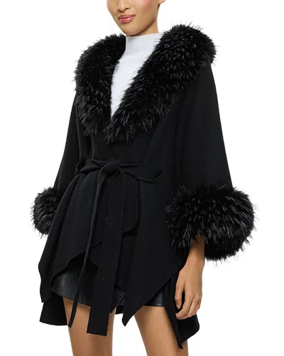 Alice And Olivia Joanne Sweater Coat In Black