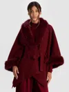 Alice And Olivia Joanne Sweater Coat In Brown