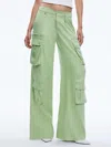 Alice And Olivia Joette Wide Leg Cargo Pants In Green Tea