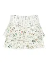Alice And Olivia Joey Floral-print Broderie Anglaise Cotton Mini Skirt In White