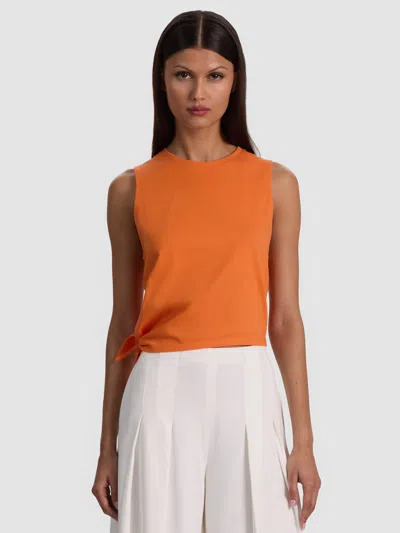 Alice And Olivia Johnnie Side Tie Tank In Orange