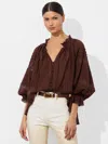 Alice And Olivia Josephine Blouse In Brown