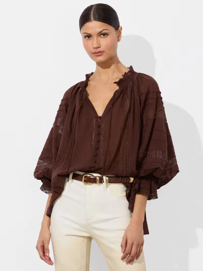 Alice And Olivia Josephine Blouse In Brown