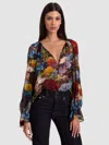 Alice And Olivia Josephine Blouse In Multi