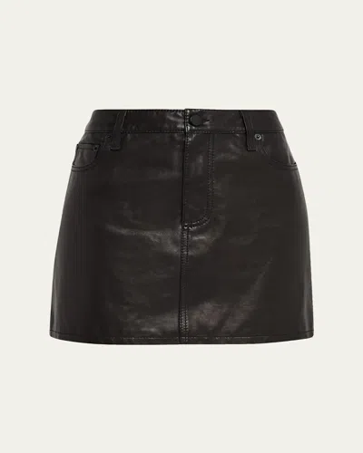 ALICE AND OLIVIA JOSS LEATHER MINI SKIRT