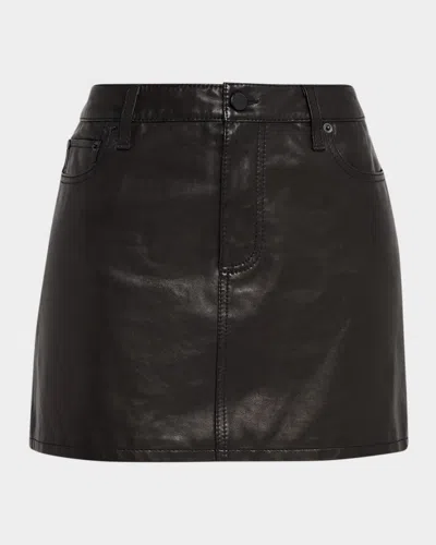 ALICE AND OLIVIA JOSS LEATHER MINI SKIRT