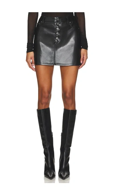 Alice And Olivia Joss Leather Mini Skirt In Black