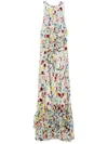 Alice And Olivia Jovie Mock Nk Tunic Maxi Dress In White