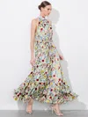 Alice And Olivia Jovie Mock Nk Tunic Maxi Dress In Dollhouse