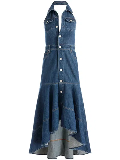Alice And Olivia Juana Midi Dress In Blue