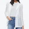 Alice And Olivia Judith Sheer Lace Notch Blazer In Off White In White