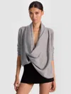 Alice And Olivia Jules Draped Pullover In Gray