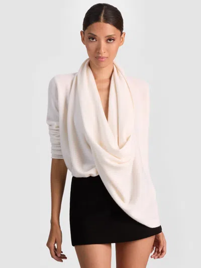 Alice And Olivia Jules Draped Pullover In White
