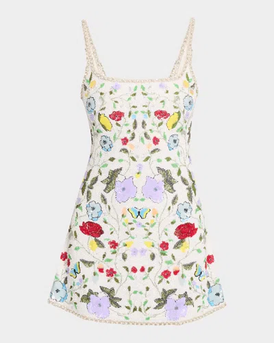 Alice And Olivia Julia Embellished Mini Gown
