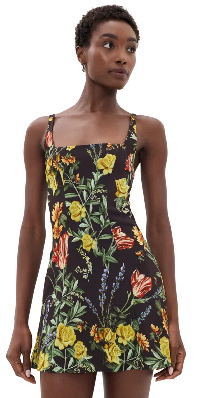 Alice And Olivia Julia Mini Dress Desert Springs Black