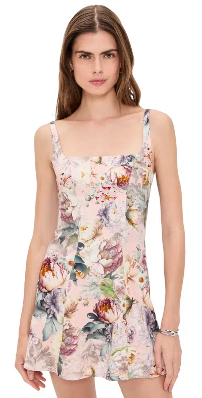 Alice And Olivia Julia Mini Dress Sweet Peony In Multi
