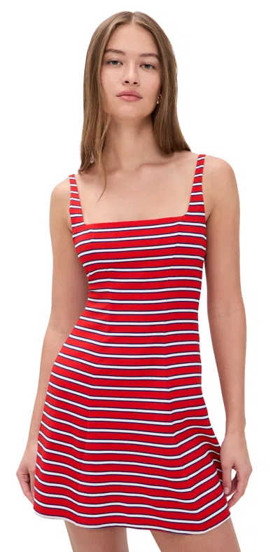 Alice And Olivia Julia Scoop Neck Mini Dress Teakwood Chili Pepper In Red