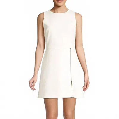 Alice And Olivia Julie Zip Mini Dress In White