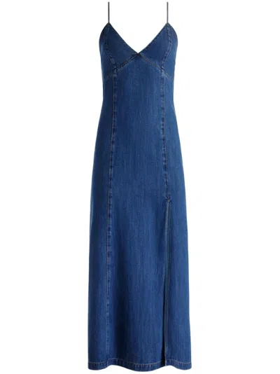 Alice And Olivia Julieta Slit Dress In Blue