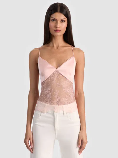 Alice And Olivia Julietta Lace Tank In Pink