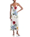 Alice And Olivia Alice + Olivia Julietta Floral Satin Slipdress In White