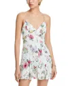 Alice And Olivia Julietta Slip Mini Dress In White Floral