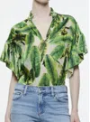 ALICE AND OLIVIA JULIUS BLOUSE IN SUN PALM
