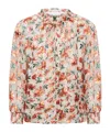 Alice And Olivia Julius Floral-jacquard Organza Blouse In Nude