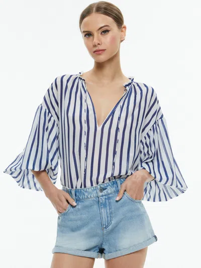 Alice And Olivia Julius Striped Blouse