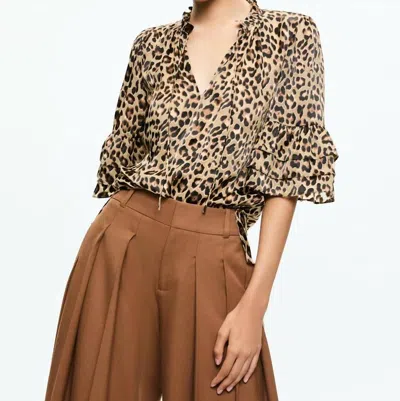 Alice And Olivia Julius Tunic Top In Leopard Love In Multi