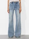 Alice And Olivia Juno High Rise Braided Waistband Jeans In Anabell Blue