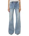 Alice And Olivia Juno High Rise Braided Waistband Jeans In Anabell Blue In Blue