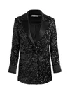 Alice And Olivia Alice + Olivia Breann Sequin-embellished Blazer In Black