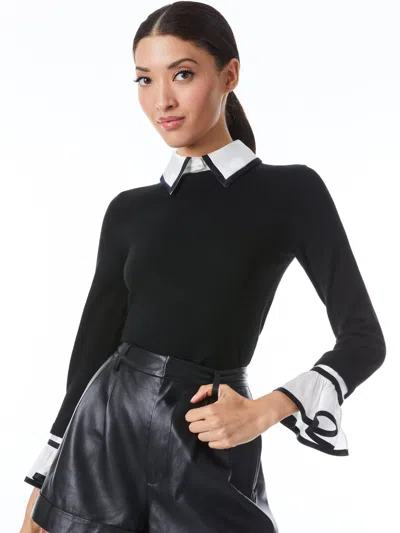 ALICE AND OLIVIA JUSTINA COLLARED SWEATER
