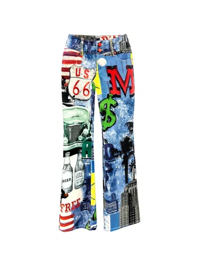 Alice And Olivia Kai Graphic-print Jeans In Multi