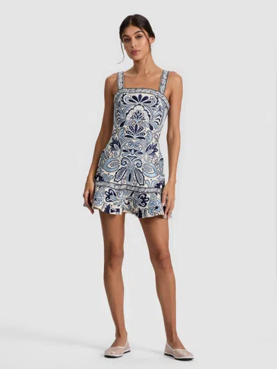 Alice And Olivia Kaidra Mini Dress In Blue