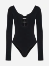 Alice And Olivia Kalena Cutout Thong Bodysuit Black Xs