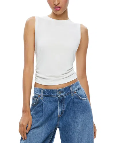 Alice And Olivia Kappa Crop Tank In Beige
