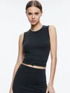Alice And Olivia Kappa Cropped Tank In Black