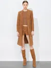 Alice And Olivia Suede Karley Wrap Coat In Camel