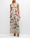 Alice And Olivia Karolina Paneled Halter Maxi Dress In Blush Kiss Vanilla