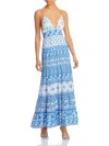 Alice And Olivia Karolina Womens Chiffon Floral Maxi Dress In Multi