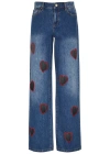 ALICE AND OLIVIA KARRIE HEART CUT-OUT STRAIGHT-LEG JEANS