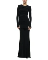 ALICE AND OLIVIA ALICE AND OLIVIA KATHERINA RUCHED LONG SLEEVE GOWN